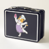 Chat as Cook with Cooking Schürze & Muffin Metall Brotdose (Rückseite)