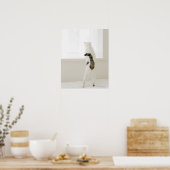 Chat aus Fenster schauend, Rückansicht Poster (Küche)