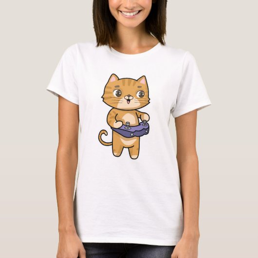 Chat beim Spielen mit Controller T-Shirt (Vorderseite)