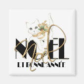 Chat Blanc, Noël und Bonne Année Magnet (Vorne)