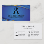 Chat Bubbles | Blue Geometric Background Visitenkarte (Vorne/Hinten)