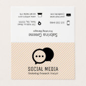 Chat Bubbles | Gruppe | Streifen Visitenkarten (Außenseite Aufgefaltet)