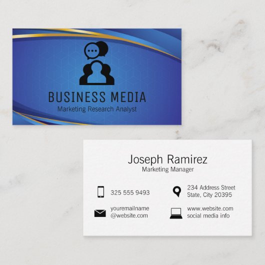 Chat Bubbles | Moderner Hintergrund Visitenkarte (Vorne/Hinten)