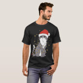 Chat Christmas Hat Christmas Lights Cat Christmas T-Shirt (Vorne ganz)
