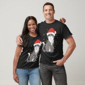 Chat Christmas Hat Christmas Lights Cat Christmas T-Shirt (Unisex)