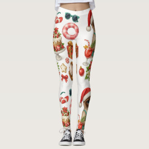 Chat Christmas Summer July Pool Party Leggings