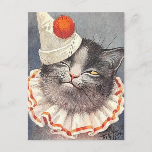 Chat Clown Postkarte (Vorderseite)