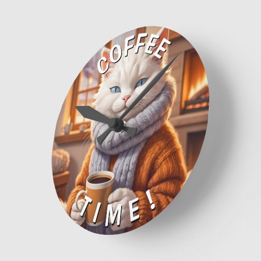 Chat Coffee Time Clock Runde Wanduhr (Winkel)