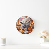 Chat Coffee Time Clock Runde Wanduhr (Zuhause)