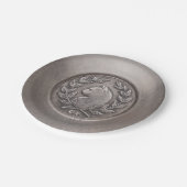 Chat d’Argent Vintage Silbertablett Papier Pappteller (Schrägansicht)