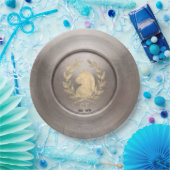 Chat d'Argent Antique Gold & Silber-Papierteller Pappteller (Party)