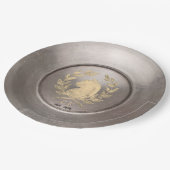 Chat d'Argent Antique Gold & Silber-Papierteller Pappteller (Schrägansicht)