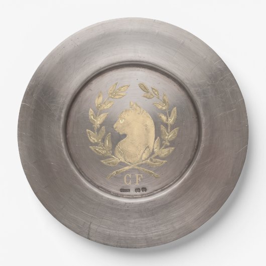 Chat d'Argent Antique Gold & Silber-Papierteller Pappteller (Vorderseite)