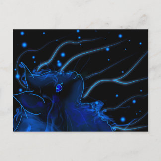 Chat effet néon postkarte