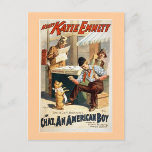 Chat, ein amerikanischer Junge Vintag Theater Post Postkarte