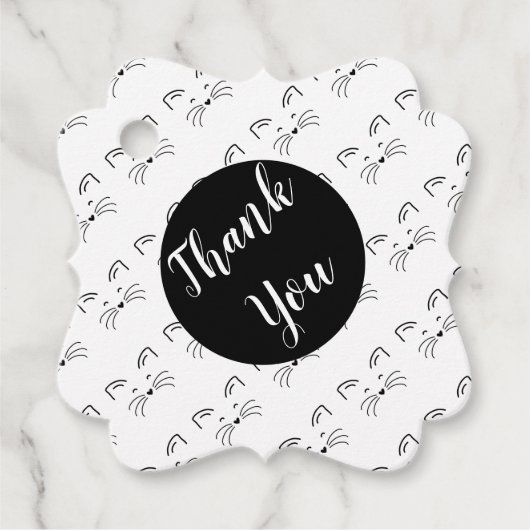 Chat-Gesicht einfache Linie Geschenkanhänger (Vorderseite)