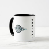 Chat GPT Minimalistische Kaffee Tasse (Vorderseite Links)
