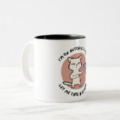 ‚Chat Grincheux avec Tasse‘ Zweifarbige Tasse (Vorderseite Links)