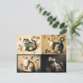 Chat im chinesischen Stil Postkarte (Stehend Vorderseite)