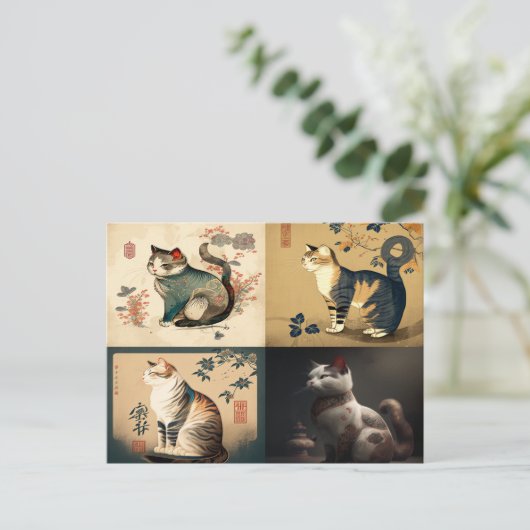 Chat im chinesischen Stil Postkarte (Stehend Vorderseite)