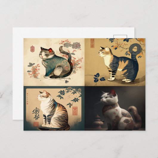 Chat im chinesischen Stil Postkarte (Vorne/Hinten)