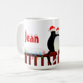 Chat in Caps Personalisierte Weihnachten Kaffeetasse (Vorderseite Links)