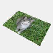 Chat in Clover Sprichwort Hallo Fußmatte (Schrägansicht)