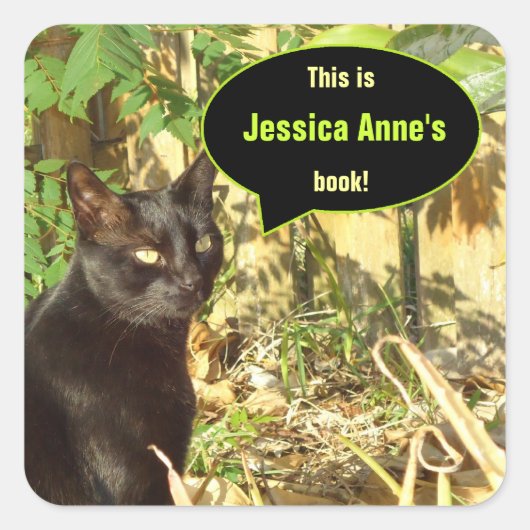 Chat in Morning Sun Benutzerdefinierte Buchzeichen Quadratischer Aufkleber (Vorderseite)