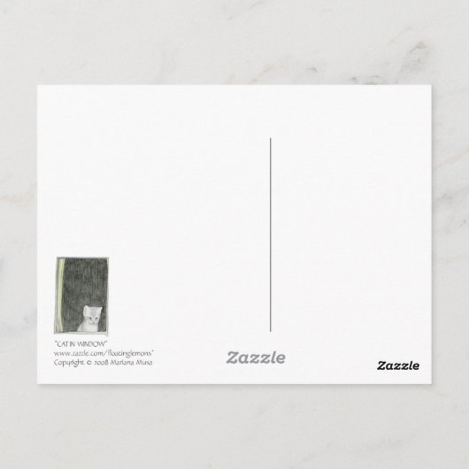 Chat in Window Postcard Postkarte (Rückseite)