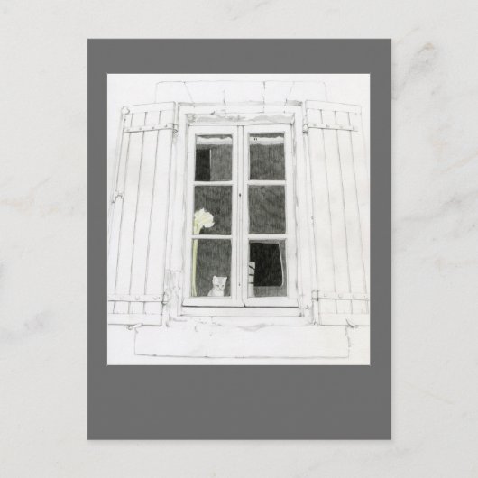 Chat in Window Postcard Postkarte (Vorderseite)