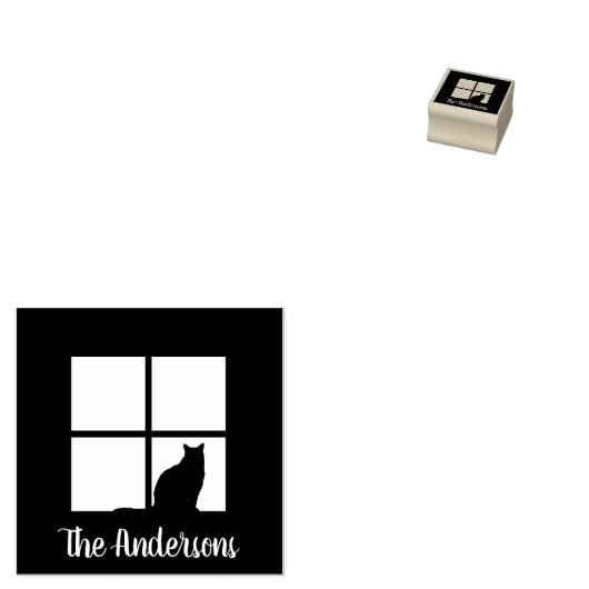 Chat in Window Simple Modern Script Name Niedlich Gummistempel (Stempel)