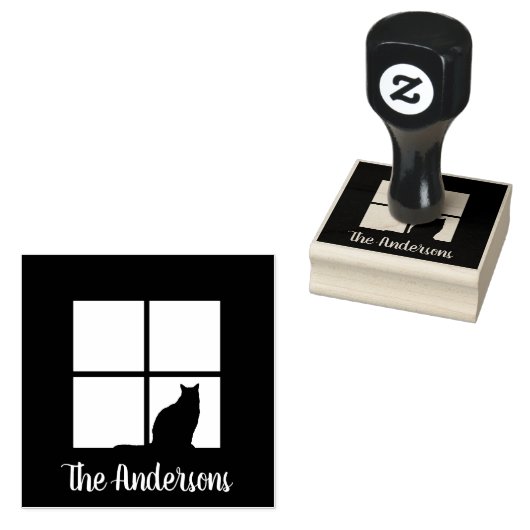 Chat in Window Simple Modern Script Name Niedlich Gummistempel (Stempel)