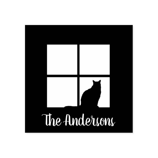 Chat in Window Simple Modern Script Name Niedlich Gummistempel (Prägung)