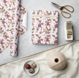Chat-Junggeselinnen-Abschied im rosa Thema Geschenkpapier