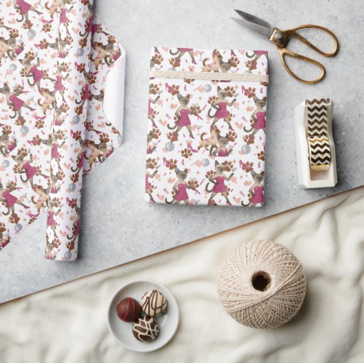 Chat-Junggeselinnen-Abschied im rosa Thema Geschenkpapier (Kunsthandwerk)