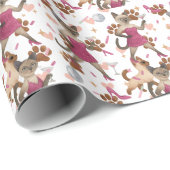 Chat-Junggeselinnen-Abschied im rosa Thema Geschenkpapier (Rolleneckpunkt)