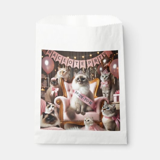 Chat-Junggeselinnen-Abschied im rosa Thema Geschenktütchen (Vorderseite)