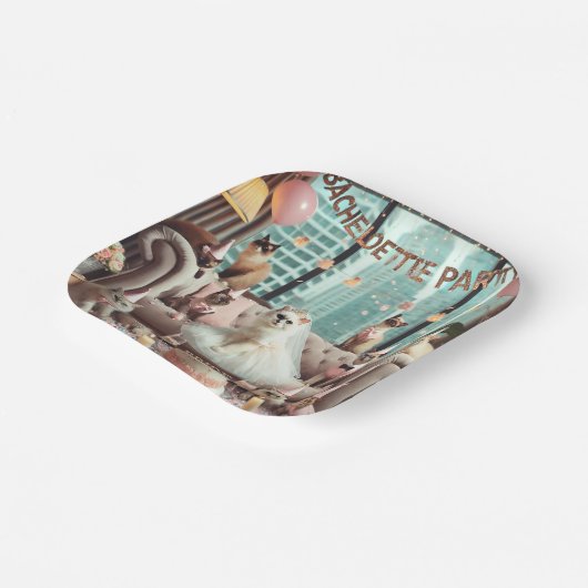 Chat-Junggeselinnen-Abschied im rosa Thema Pappteller (Gewinkelt)