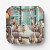 Chat-Junggeselinnen-Abschied im rosa Thema Pappteller (Vorderseite)