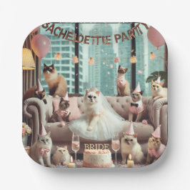 Chat-Junggeselinnen-Abschied im rosa Thema Pappteller