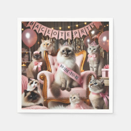 Chat-Junggeselinnen-Abschied im rosa Thema Serviette