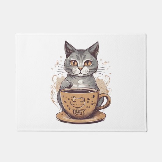 Chat-Kaffee Fußmatte (Vorderseite)