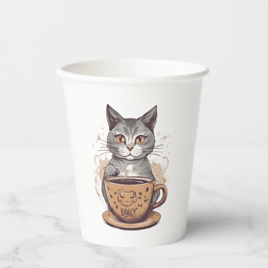 Chat-Kaffee Pappbecher (Vorderseite)