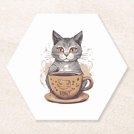 Chat-Kaffee Untersetzer (Vorderseite)