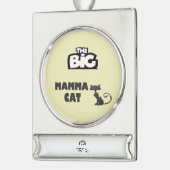 Chat-Karten, schwarz und weiß Banner-Ornament Silber (Links)
