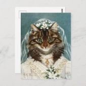 Chat La mariée Postkarte (Vorne/Hinten)