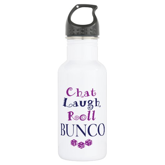 Chat, Lachen, Rolle - bunco Edelstahlflasche (Vorderseite)