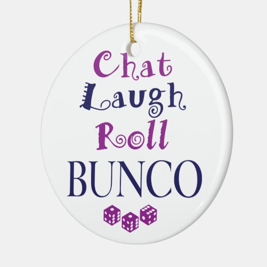 Chat, Lachen, Rolle - bunco Keramik Ornament (Links)