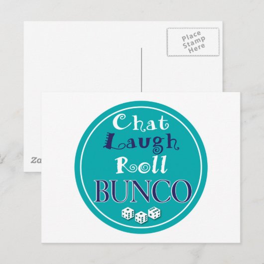 Chat, lachen, rollen - bunco postkarte (Vorne/Hinten)