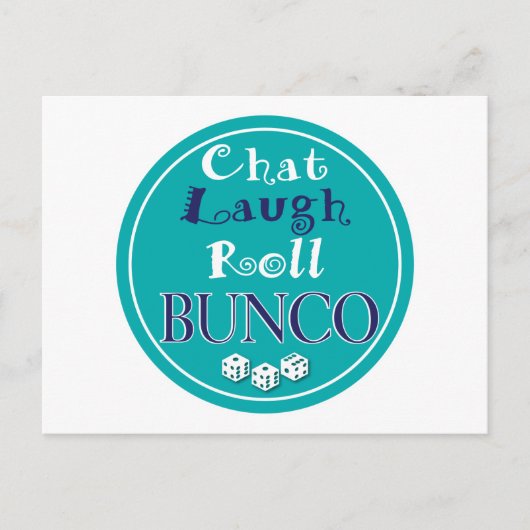 Chat, lachen, rollen - bunco postkarte (Vorderseite)